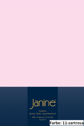 Janine Spannbettlaken 200 x 200 cm 5002 Bettlaken Elastic Zartrosa 95 % Baumwolle, 5 % Elasthan L/B ca. 200/200 cm von Janine Design