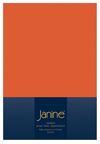 Janine Spannbettlaken Elastic-Jersey Baumwolle / Comfort Elastic 5002, Größe:100 x 200 cm;Farbe:mandarine 44 von Janine Design
