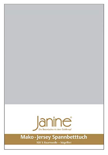 Janine Spannbetttuch 5007 Mako Jersey 90/190 bis 100/200 cm Silber Fb. 18 von Janine