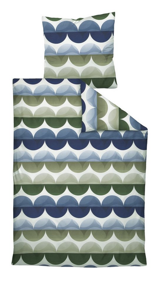 Janine Bettwäsche JONA, Weiß, Blau, Grün, 135 x 200 cm, Baumwolle, 2 teilig, mit Reißverschluss Janine Bettwäsche JONA, Weiß, Blau, Grün, 135 x 200 cm, Baumwolle, 2 teilig, mit Reißverschluss von Janine