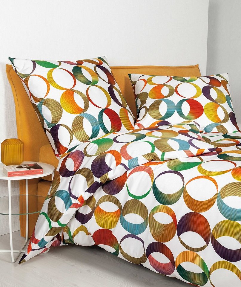 Bettwäsche Janine Modern Art Mako-Satin Bettwäsche 135x200 Retro Spiralen Kreise, Janine, Mako-Satin, 2 teilig von Janine