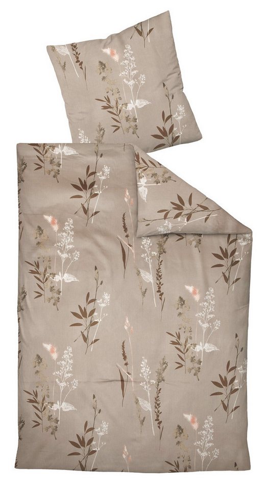Janine Bettwäsche KASTANIE, 135 x 200 cm, Braun, florales Muster, Satin, 2 teilig, mit Reißverschluss Janine Bettwäsche KASTANIE, 135 x 200 cm, Braun, florales Muster, Satin, 2 teilig, mit Reißverschluss von Janine