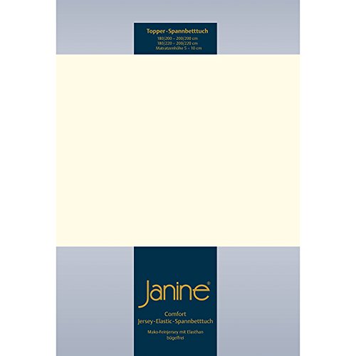 Janine 5001 Topper-Spannbetttuch Elastic 180/200 bis 200/220 cm Natur Fb. 07 von Janine