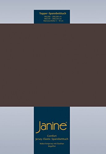 Janine 5001 Topper-Spannbetttuch Elastic 180/200 bis 200/220 cm Dunkelbraun Fb. 87 von Janine