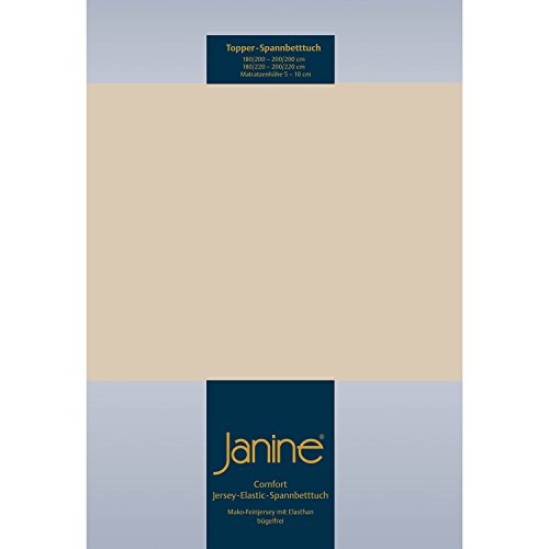 Janine 5001 Topper-Spannbetttuch Elastic 180/200 bis 200/220 cm Sand Fb. 29 von Janine