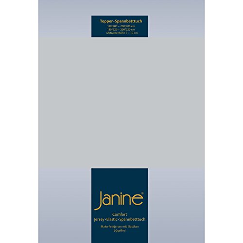 Janine 5001 Topper-Spannbetttuch Elastic 180/200 bis 200/220 cm Silber Fb. 18 von Janine