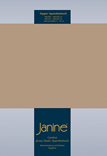 Janine 5001 Topper-Spannbetttuch Elastic 90/190 bis 120/200 cm Nougat Fb. 37 von Janine