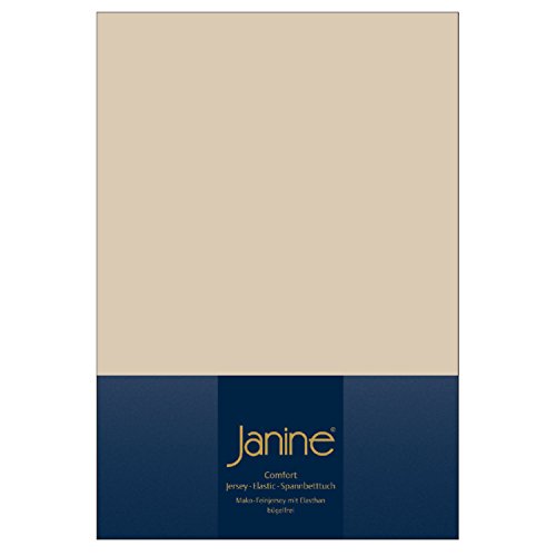 Janine Spannbettlaken Elastic - extra weiches und elastisches Spannbetttuch - für Matratzen 140x200cm bis 160x220cm Sand von Janine