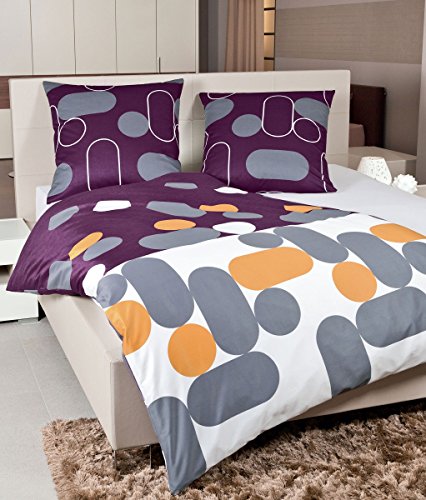 Janine Bettwäsche J. D. 8457, Gr. 135x200 cm, Fb. 05 pflaume aubergine kupfer, Mako-Satin Janine Bettwäsche J. D. 8457, Gr. 135x200 cm, Fb. 05 pflaume aubergine kupfer, Mako-Satin von Janine