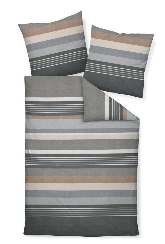 Janine Bettwäsche Janine Bettwäsche DAVOS Biber 200x200 cm, mit 2 Kissen Bettbezug Janine Bettwäsche Janine Bettwäsche DAVOS Biber 200x200 cm, mit 2 Kissen Bettbezug von Janine