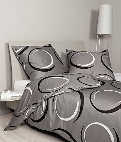 Janine Bettwäsche Mako-Satin J. D. 155x220 + 80x80 cm Taupe von Janine