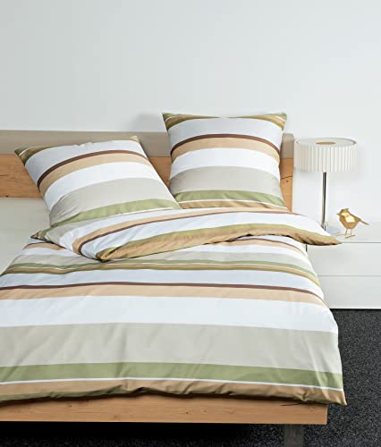 Janine Bettwäsche Mako-Satin J. D. 240x220 + 2X 80x80 cm Khaki dunkeloliv braun Janine Bettwäsche Mako-Satin J. D. 240x220 + 2X 80x80 cm Khaki dunkeloliv braun von Janine