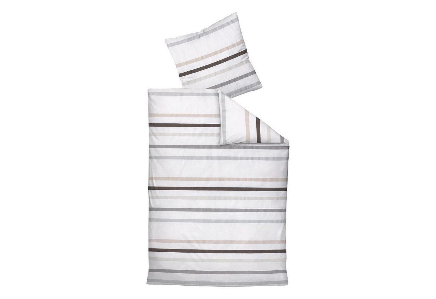 Janine Bettwäsche SATINI, 135 x 200 cm, Weiß, Taupe, Grau, Satin, 2 teilig, mit Reißverschluss Janine Bettwäsche SATINI, 135 x 200 cm, Weiß, Taupe, Grau, Satin, 2 teilig, mit Reißverschluss von Janine