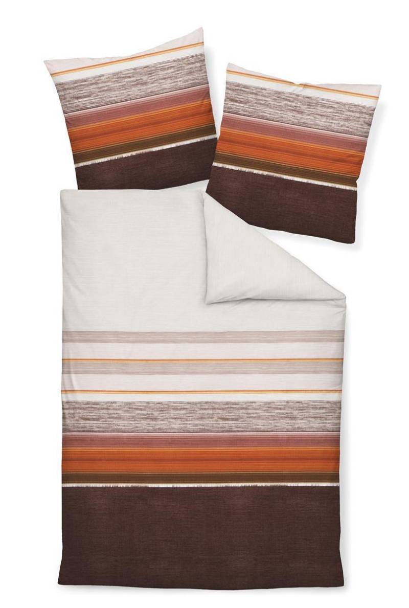 Janine Biber 1B-Bettwäsche 135x200 Davos 65084-04 Streifen braun rost siena maron Janine Biber 1B-Bettwäsche 135x200 Davos 65084-04 Streifen braun rost siena maron von Janine Design GmbH
