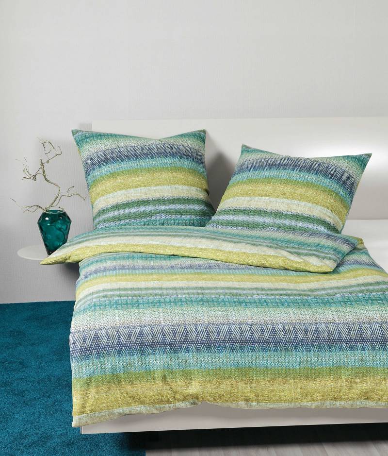 Janine Biber Bettwäsche Davos 155x220 Streifen blau grün limone 65136-06 Janine Biber Bettwäsche Davos 155x220 Streifen blau grün limone 65136-06 von Janine Design GmbH