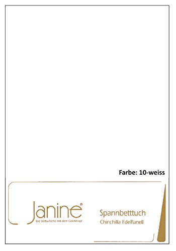 Janine Design Edel-Flanell Spannbetttuch Chinchilla weiß, 90x190 - 100x200 cm von Janine