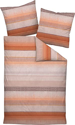 Janine Design Feinbiber Bettwäsche Davos 65106 korallenorange Rosenholz 1 Bettbezug 155 x 220 cm + 1 Kissenbezug 80 x 80 cm von Janine