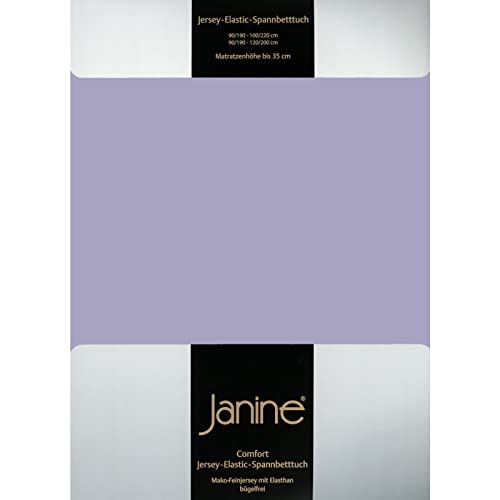 Janine Design Jersey Elastic Spannbetttuch Lavendel, 180x200 cm - 200x220 cm von Janine