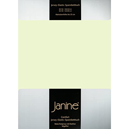 Janine Spannbettlaken Elastic-Jersey Baumwolle/Comfort Elastic 5002, Größe:100 x 200 cm, Farbe:Limone 06 von Janine