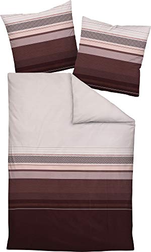 Janine Design Mako-Satin Bettwäsche J.D. 87058-01 Rosenholz 1 Bettbezug 135 x 200 cm + 1 Kissenbezug 80 x 80 cm von Janine