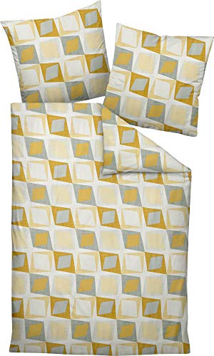 Janine Design Mako-Satin Bettwäsche Moments 98051 Ceylon gelb weidenkätzchen 1 Bettbezug 155 x 220 cm + 1 Kissenbezug 80 x 80 cm von Janine