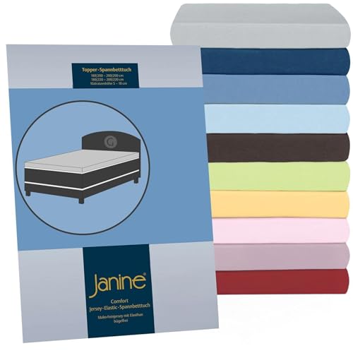 Janine Topper Comfort Jersey Spannbetttuch Vulkan, 180x200 cm - 200x220 cm von Janine