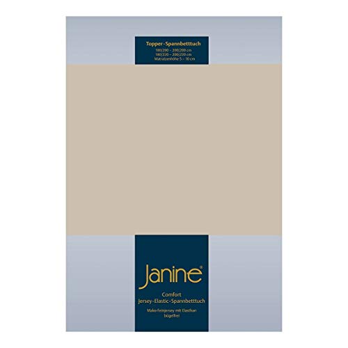 Janine Design Topper Comfort Jersey Spannbetttuch naturell, 180x200 cm - 200x220 cm von Janine
