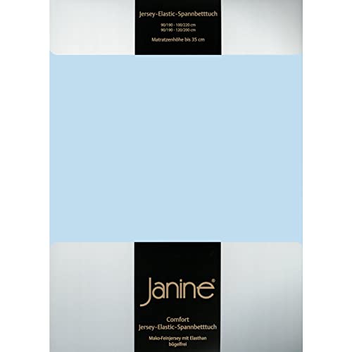 Janine Elastic-Jersey-Spannbetttuch 5002 Fb 12 hellblau 180x200-200x220 von Janine