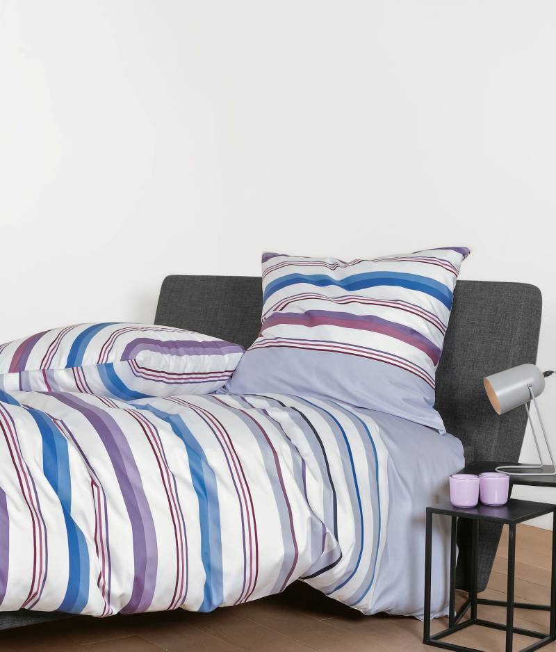 Janine J.D. Mako-Satin Bettwäsche 135x200 Streifen blau lila weiß 87094-05 Janine J.D. Mako-Satin Bettwäsche 135x200 Streifen blau lila weiß 87094-05 von Janine Design GmbH