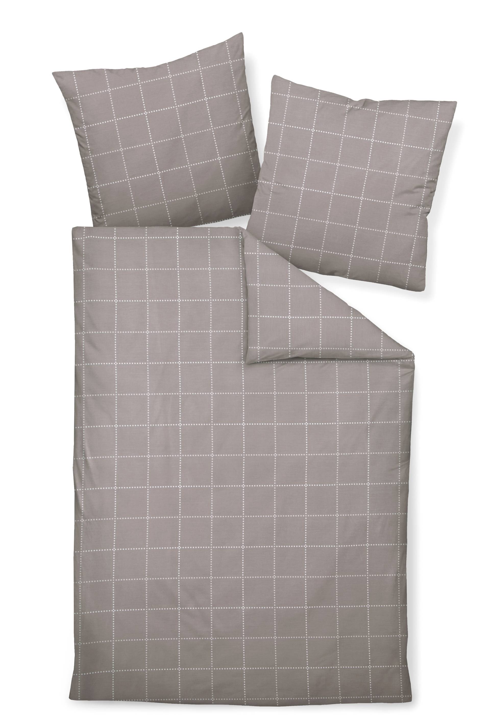 Janine J.D. Mako-Satin Bettwäsche 155x220 Karo taupe weiß 87062-07 Janine J.D. Mako-Satin Bettwäsche 155x220 Karo taupe weiß 87062-07 von Janine Design GmbH