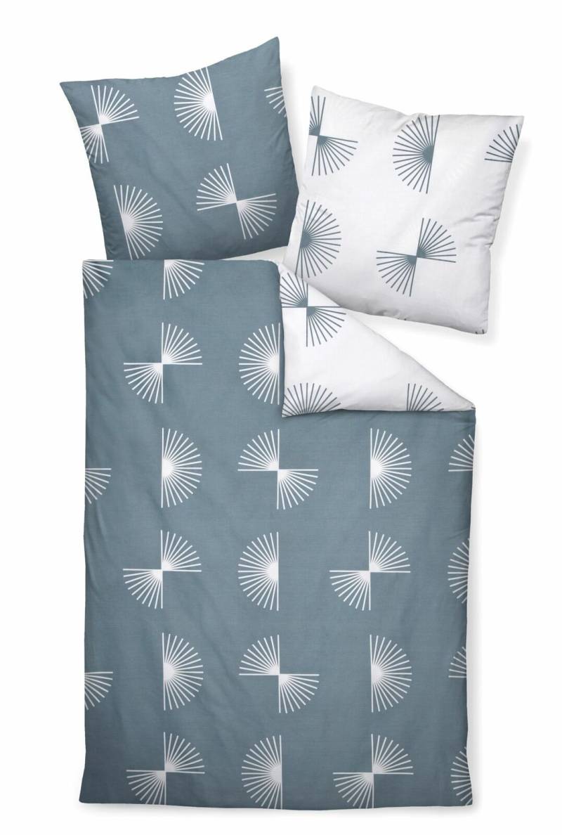 Janine J.D. Mako-Satin Bettwäsche 155x220 Strahlen Grafik Wende blau weiß 87073-2 Janine J.D. Mako-Satin Bettwäsche 155x220 Strahlen Grafik Wende blau weiß 87073-2 von Janine Design GmbH