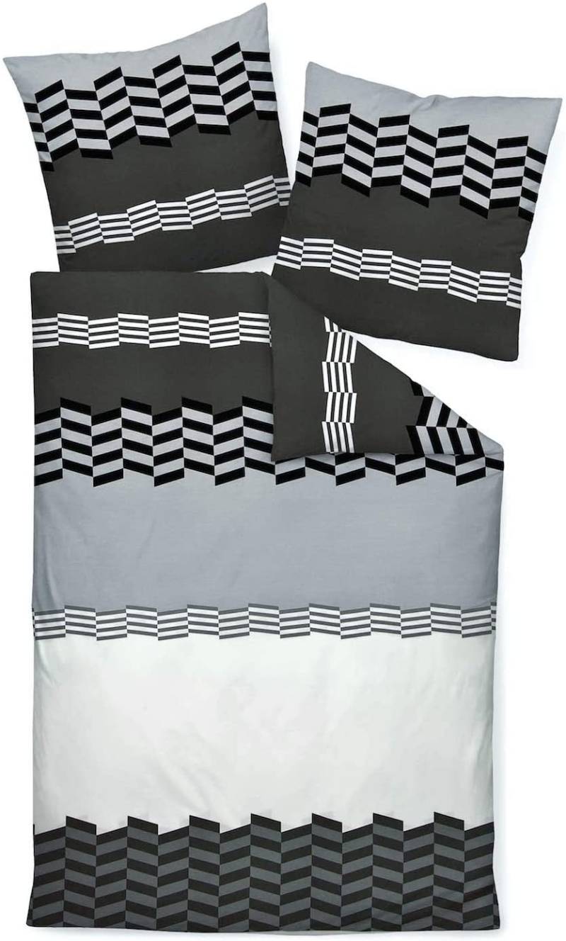 Janine J.D. Mako-Satin Bettwäsche 240x220 Geometrisch grau silber 87011-08 Janine J.D. Mako-Satin Bettwäsche 240x220 Geometrisch grau silber 87011-08 von Janine Design GmbH