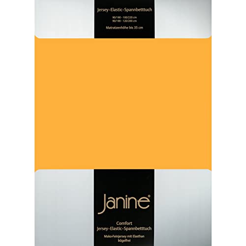 Janine Jersey Wasserbetten Spannbetttuch 5002, Größe:140x200-160x200 cm;Farbe:Sonnengelb von Janine