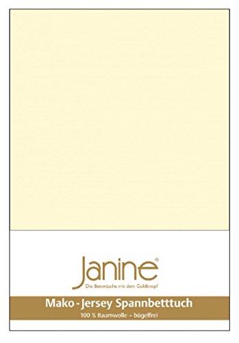 Janine Mako-Feinjersey-Spannbetttuch 5007 Größe 180x200-200x200, Farbe 17 champagner von Janine