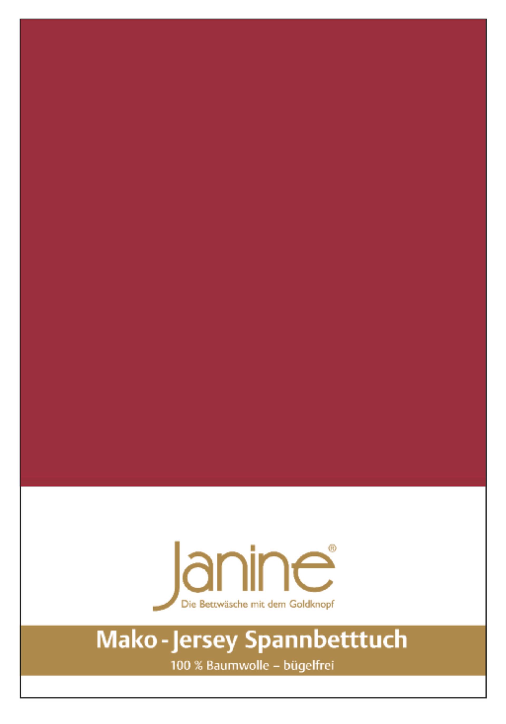 Janine Mako Jersey Spannbetttuch Bettlaken 90 x 190 cm - 100 x 200 cm OVP 5007 71 granat Janine Mako Jersey Spannbetttuch Bettlaken 90 x 190 cm - 100 x 200 cm OVP 5007 71 granat von Janine Design GmbH