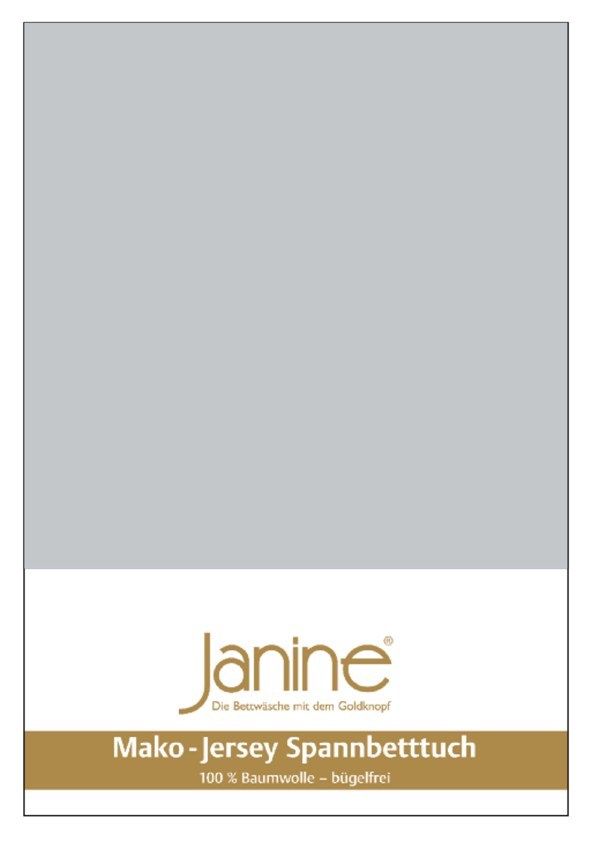 Janine Mako-Jersey Spannbetttuch Spannbettlaken 100% naturreine Baumwolle 90-100cm x 190-200cm 18 silber Janine Mako-Jersey Spannbetttuch Spannbettlaken 100% naturreine Baumwolle 90-100cm x 190-200cm 18 silber von Janine Design GmbH