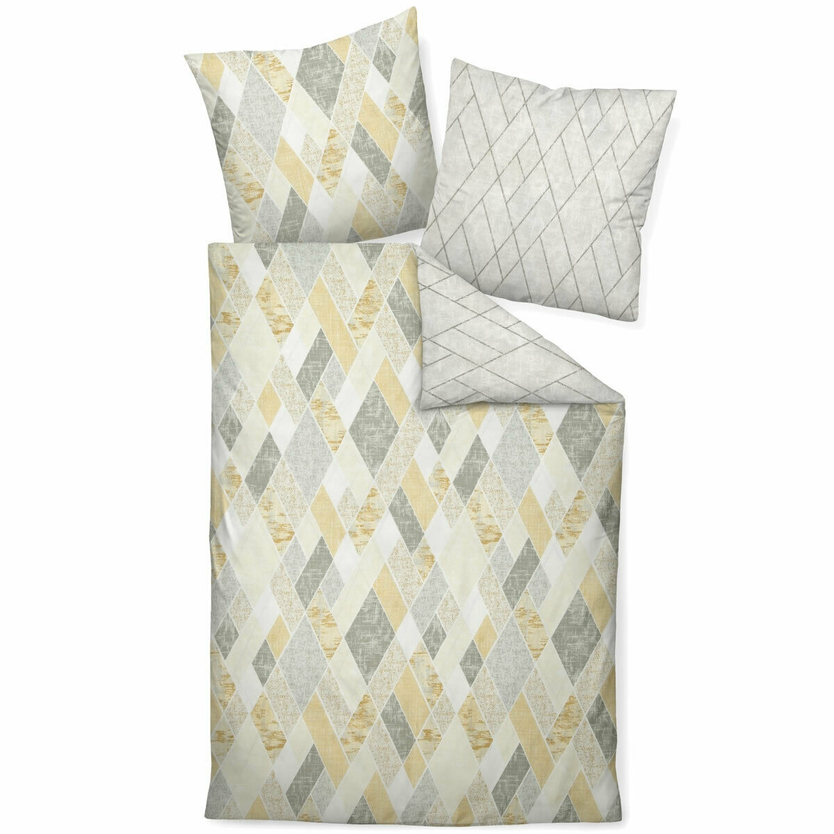Janine Satin 1B-Bettwäsche 155x220 Rauten gelb oliv Wende 98047-03 Janine Satin 1B-Bettwäsche 155x220 Rauten gelb oliv Wende 98047-03 von Janine Design GmbH