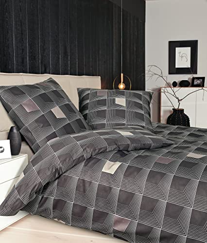 Janine Mako-Satin-Bettwäsche J. D. 200x200 + 2X 80x80 cm atmosphäre-Taupe-Mauve Janine Mako-Satin-Bettwäsche J. D. 200x200 + 2X 80x80 cm atmosphäre-Taupe-Mauve von Janine
