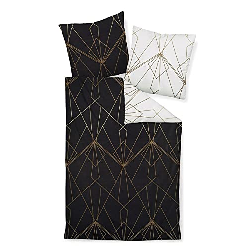 Janine Mako-Satin-Bettwäsche J.D. 240x220 cm + 2X 80x80 cm bronzebraun-schwarz Janine Mako-Satin-Bettwäsche J.D. 240x220 cm + 2X 80x80 cm bronzebraun-schwarz von Janine
