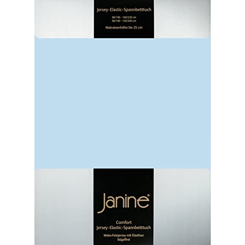 Janine Spannbettlaken Elastic 5002, Gr. 100x200 cm, Fb. 12 hellblau, Elastic-Jersey von Janine