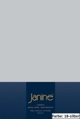 Janine Spannbettlaken ELASTIC 5002, Gr. 150x200 cm, Fb. 18 silber, Elastic-Jersey von Janine