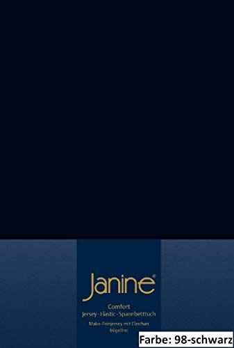 Janine Spannbettlaken ELASTIC 5002, Gr. 200x200 cm, Fb. 98 schwarz, Elastic-Jersey von Janine
