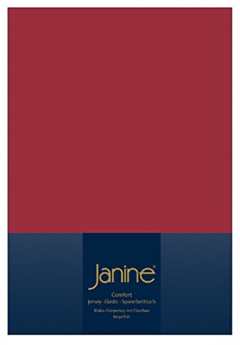Janine Spannbettlaken Elastic-Jersey Baumwolle/Comfort Elastic 5002, Farbe:Granat 71, Größe:150 x 200 cm von Janine