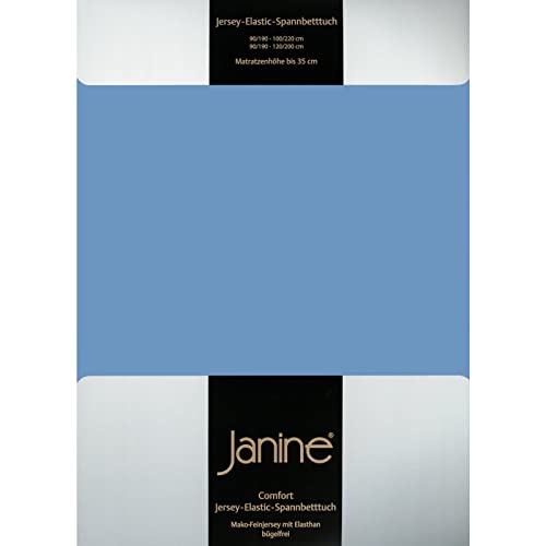 Janine Spannbettlaken Elastic - extra weiches und elastisches Spannbetttuch - für Matratzen 180x200cm bis 200x220cm blau von Janine