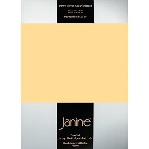 Janine Spannbettlaken Elastic - extra weiches und elastisches Spannbetttuch - für Matratzen 180x200cm bis 200x220cm vanille von Janine