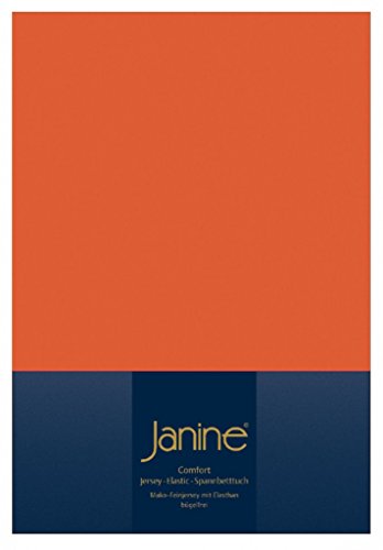 Janine Spannbettlaken Elastic-Jersey Baumwolle/Comfort Elastic 5002, Größe:150 x 200 cm;Farbe:Mandarine 44 von Janine