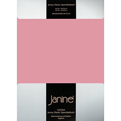 Janine Spannbettlaken Elastic - extra weiches und elastisches Spannbetttuch - für Matratzen 180x200cm bis 200x220cm Altrose von Janine