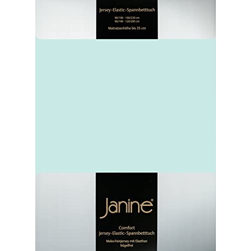 Janine Spannbettlaken Elastic - extra weiches und elastisches Spannbetttuch - für Matratzen 180x200cm bis 200x220cm Morgen-Nebel von Janine