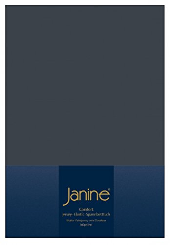 Janine Spannbettlaken Elastic - extra weiches und elastisches Spannbetttuch - für Matratzen 180x200cm bis 200x220cm Titan von Janine