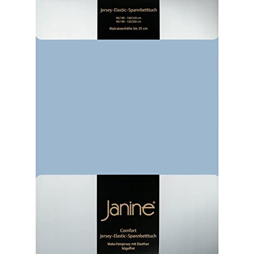 Janine Spannbettlaken Elastic - extra weiches und elastisches Spannbetttuch - für Matratzen 180x200cm bis 200x220cm perlblau von Janine